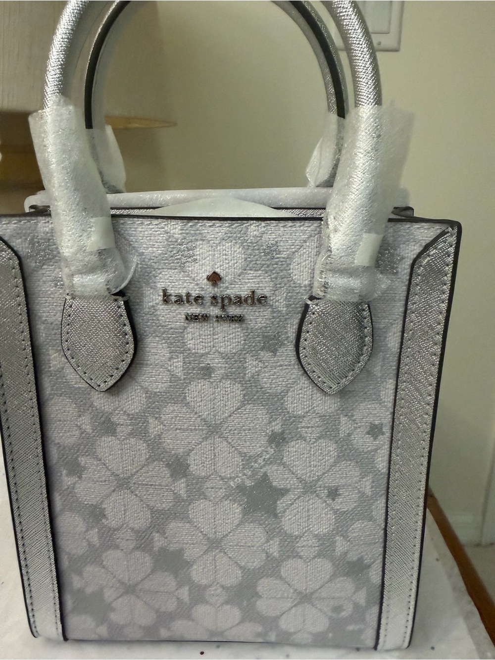 kate spade Silver Floral Jacquard Satchel